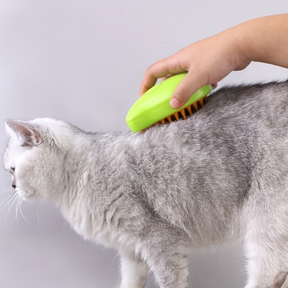 USB Rechargeable 3-in-1 Pet Grooming Steamy Brush for Cats and Dogs