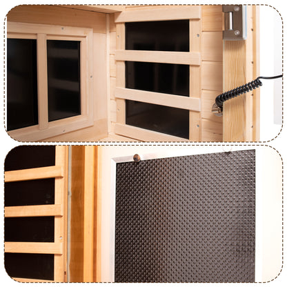 Low EMF Front Door with Heating Panel One Person Hemlock Far-infrared Indoor Sauna Room