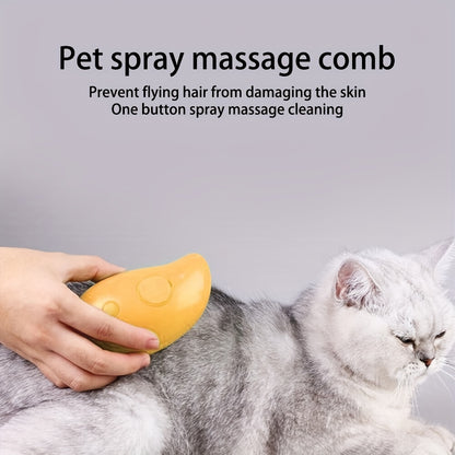 USB Rechargeable 3-in-1 Pet Grooming Steamy Brush for Cats and Dogs