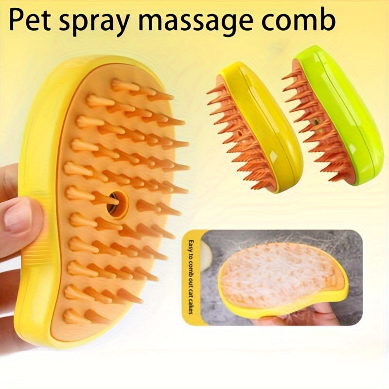 USB Rechargeable 3-in-1 Pet Grooming Steamy Brush for Cats and Dogs