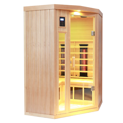 Hemlock Pentagonal Indoor Far Infrared Sauna Room For 2 Person