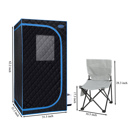 Personal Home Spa Portable Black Full Size Steam Sauna Tent