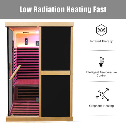 Double Person V-shaped Far Infrared Hemlock Sauna Room