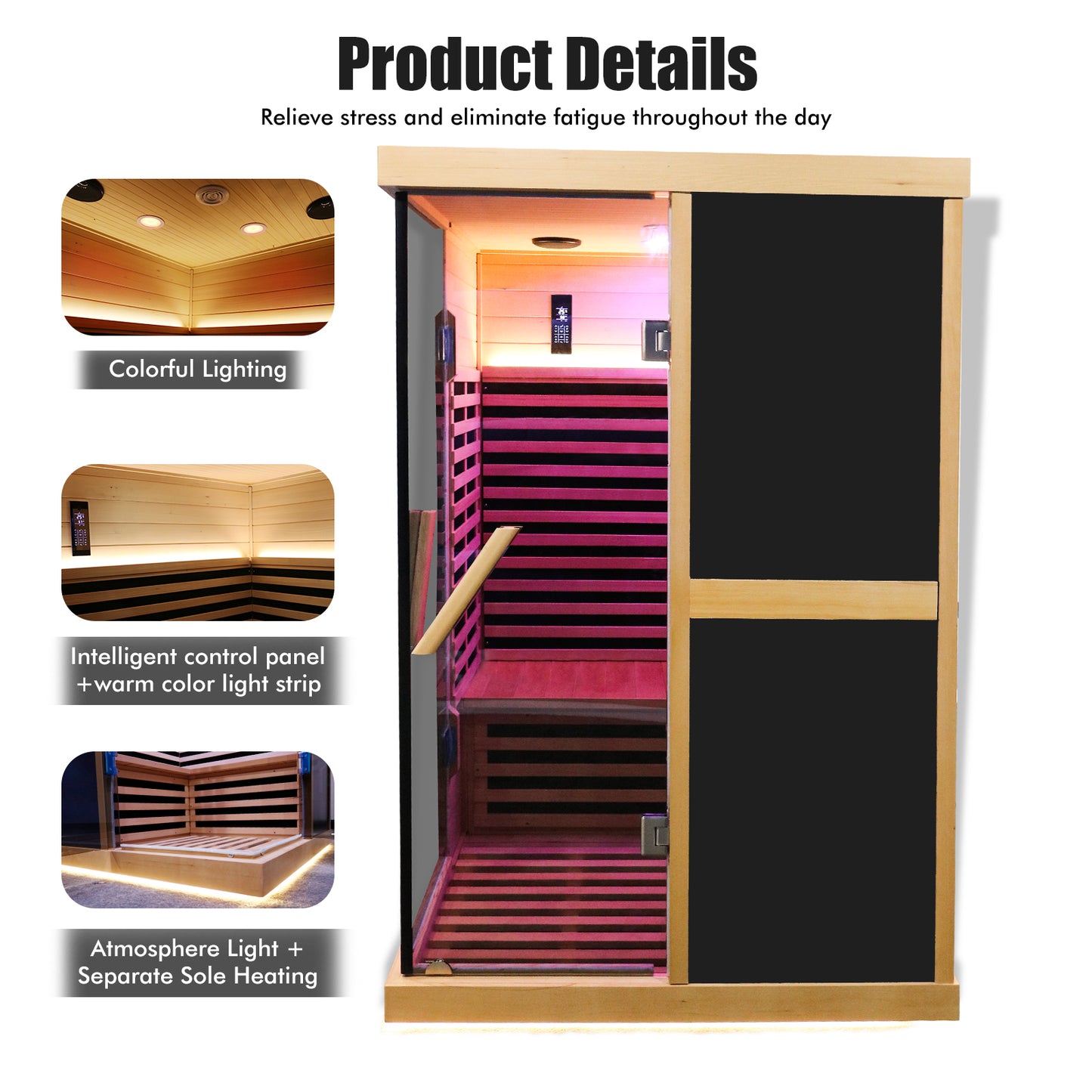 Double Person V-shaped Far Infrared Hemlock Sauna Room