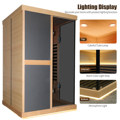 Double Person V-shaped Far Infrared Hemlock Sauna Room