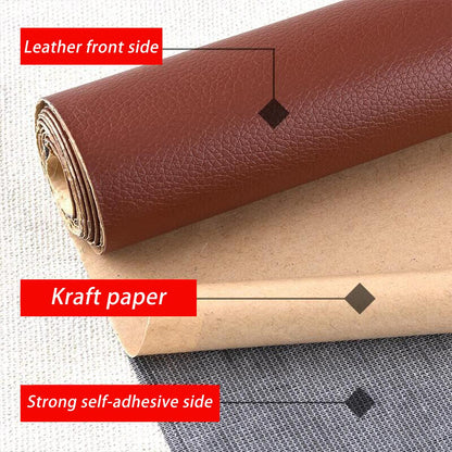 Self-Adhesive Leather Repair Patch For Sofas Couch Furniture Driver Seat（20 inch*50 inch）