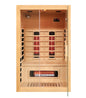 2 to 3 Person Hemlock Wood Low EMF FAR Infrared Sauna For Home with LED Control Panel and Tempered Glass Door