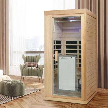 One Person Far infrared Hemlock Standard Indoor Sauna Room