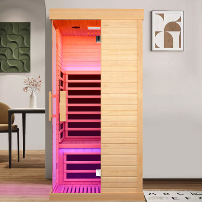 Canadian hemlock single sauna room