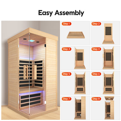 Canadian hemlock single sauna room