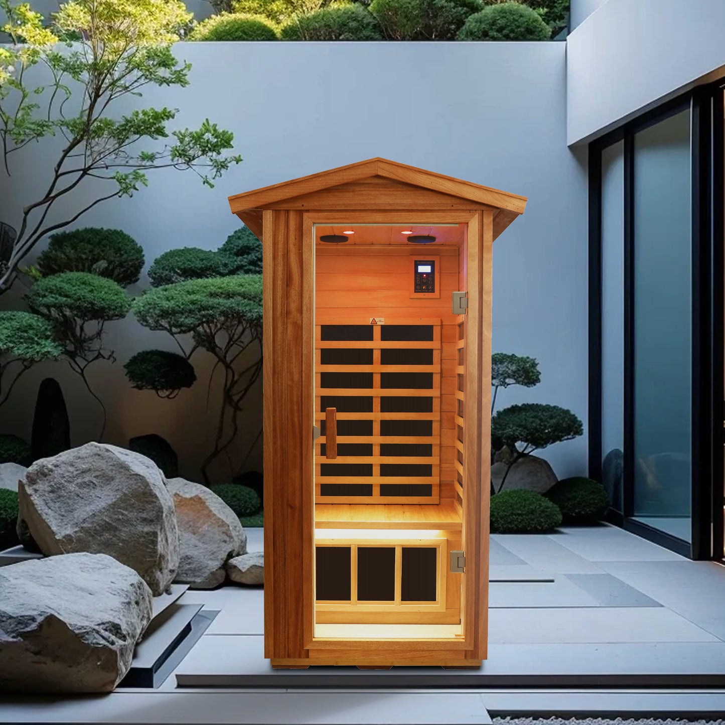 One People Outdoor Okoume Wood Far Infrared Sauna Room