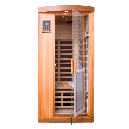 One Person Far Infrared Red Cedar Deluxe Indoor Sauna Room