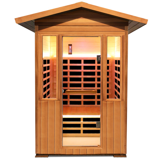 Outdoor Double Red Cedar Far Infrared Sauna Room