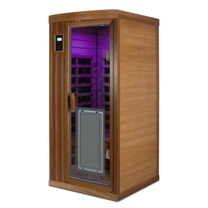 Low EMF One person Far infrared red cedar Deluxe indoor sauna room