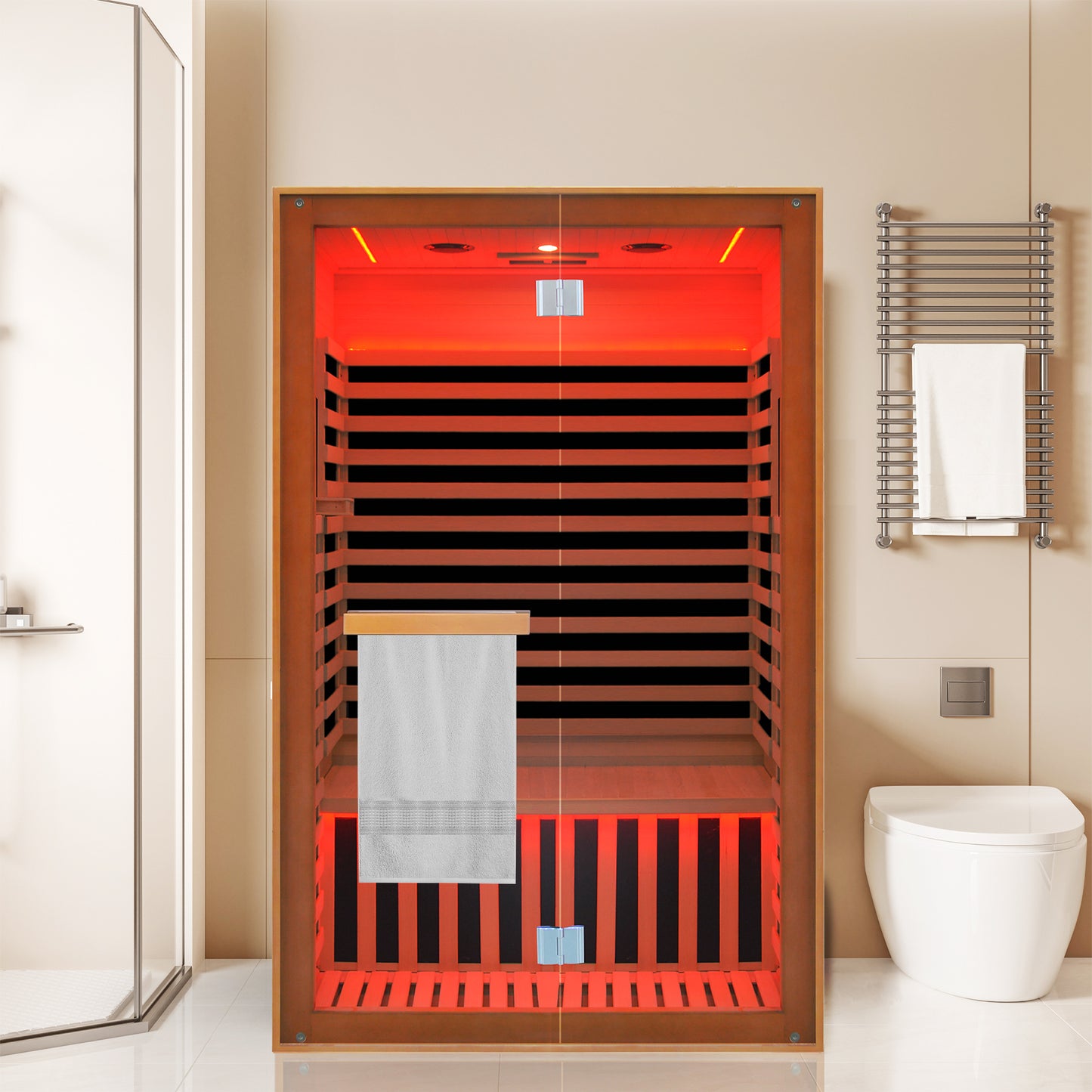 Hemlock Deluxe Double Door Two Person Sauna Room