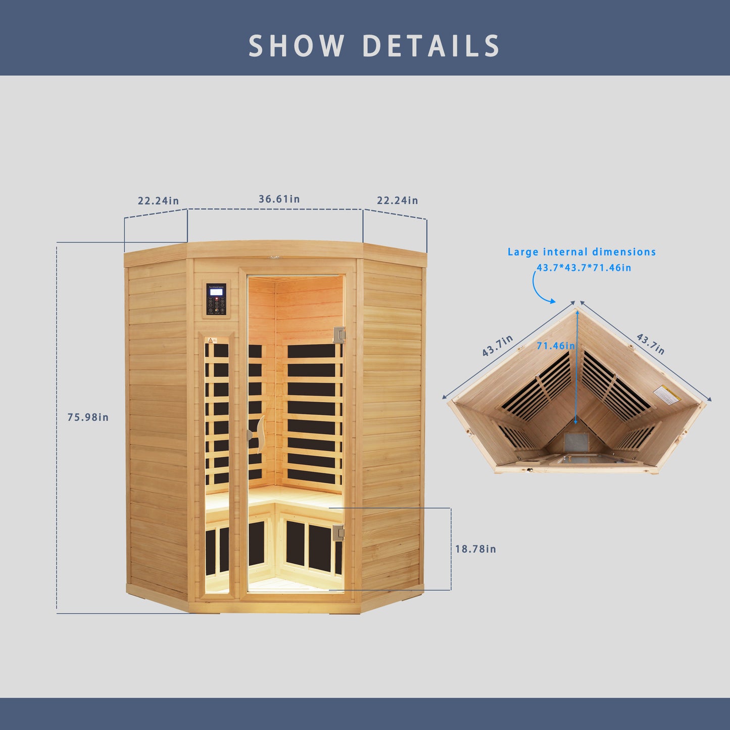 Hemlock Pentagonal Far Infrared Sauna Room For 2 Person